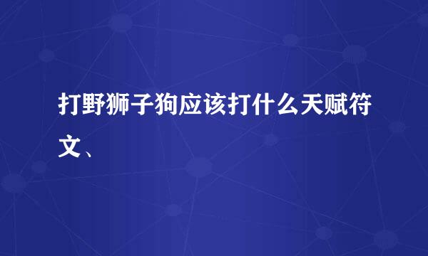 打野狮子狗应该打什么天赋符文、