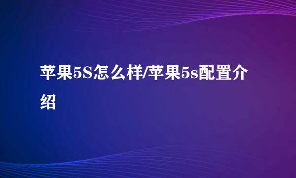 苹果5S怎么样/苹果5s配置介绍