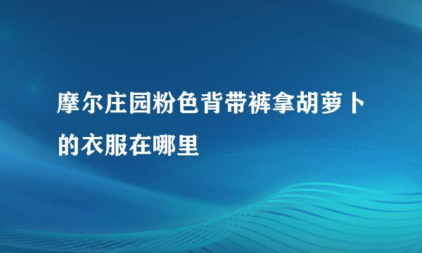 摩尔庄园粉色背带裤拿胡萝卜的衣服在哪里