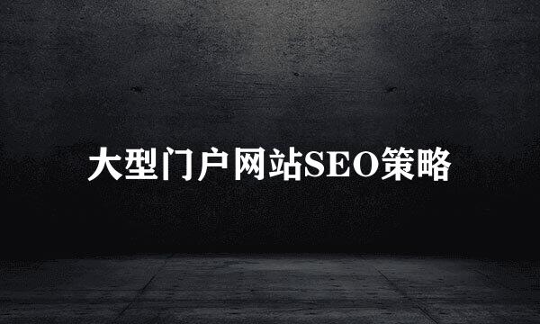 大型门户网站SEO策略