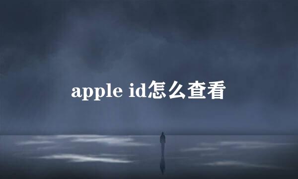 apple id怎么查看