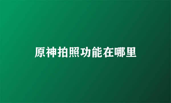 原神拍照功能在哪里