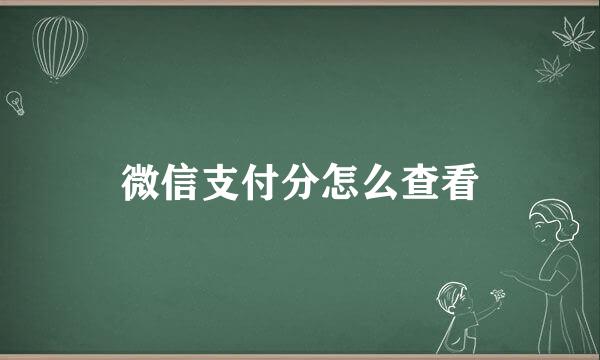 微信支付分怎么查看