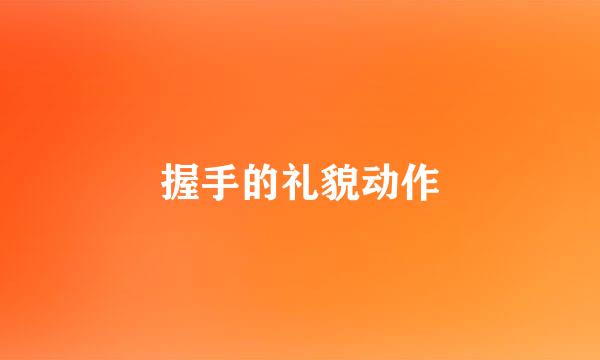 握手的礼貌动作