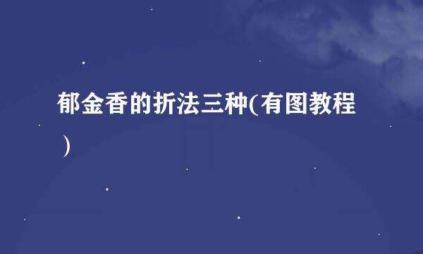 郁金香的折法三种(有图教程）