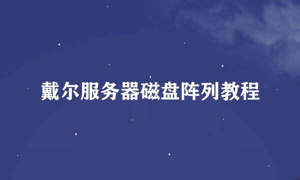 戴尔服务器磁盘阵列教程