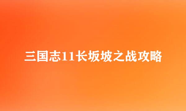 三国志11长坂坡之战攻略
