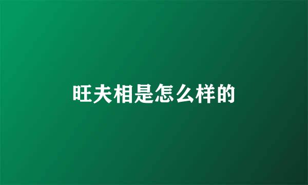 旺夫相是怎么样的