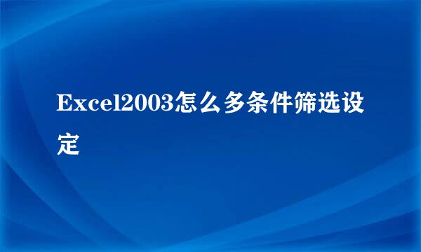 Excel2003怎么多条件筛选设定