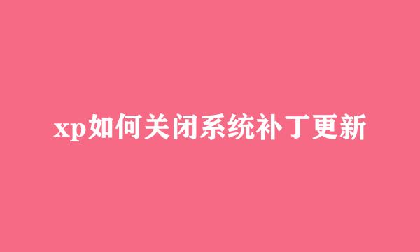xp如何关闭系统补丁更新