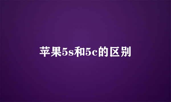 苹果5s和5c的区别
