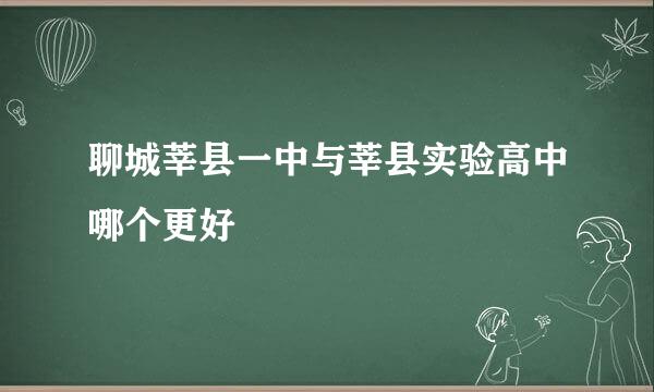 聊城莘县一中与莘县实验高中哪个更好
