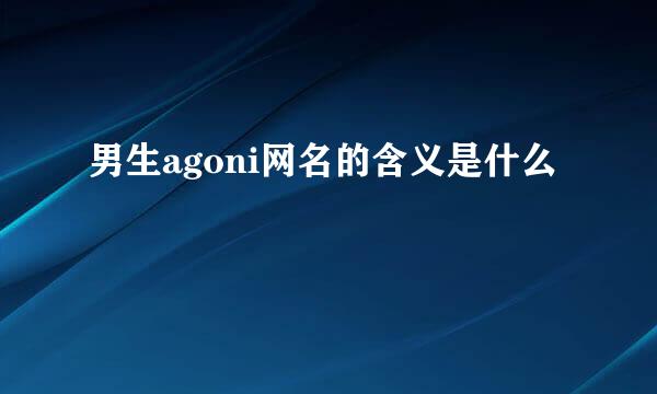 男生agoni网名的含义是什么