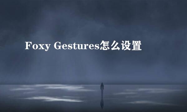 Foxy Gestures怎么设置