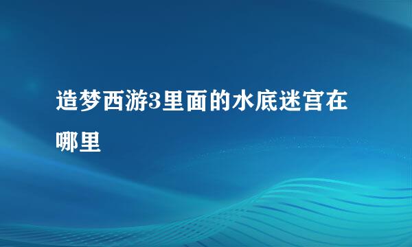 造梦西游3里面的水底迷宫在哪里