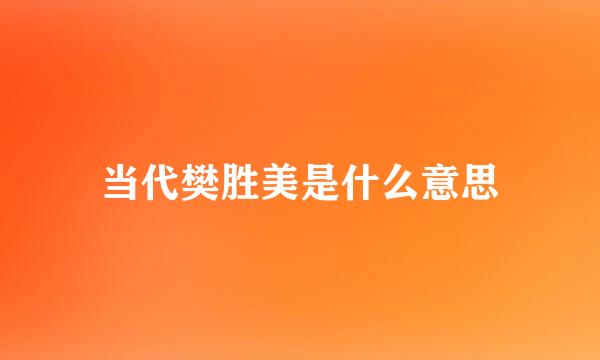 当代樊胜美是什么意思