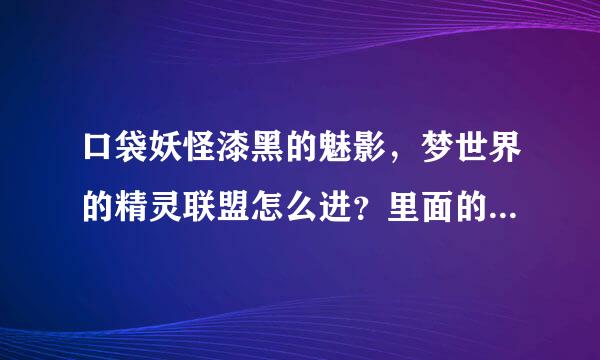 口袋妖怪漆黑的魅影，梦世界的精灵联盟怎么进？里面的都多少级的
