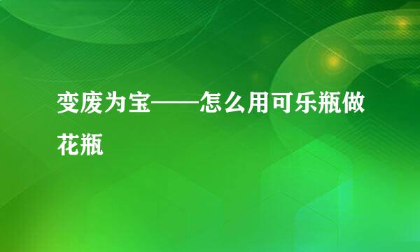 变废为宝——怎么用可乐瓶做花瓶