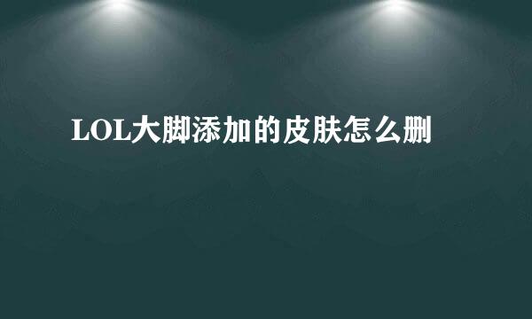 LOL大脚添加的皮肤怎么删