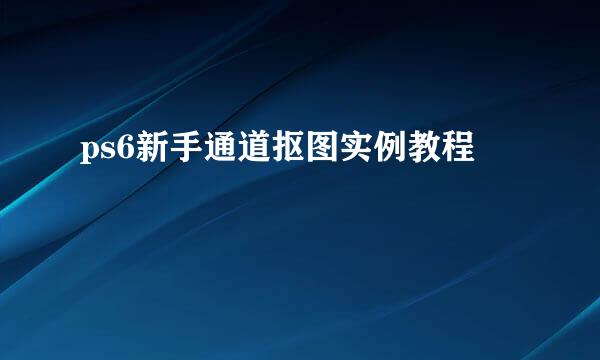 ps6新手通道抠图实例教程