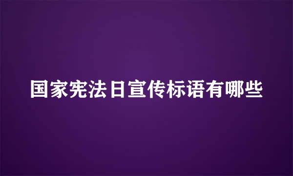 国家宪法日宣传标语有哪些