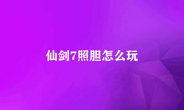 仙剑7照胆怎么玩