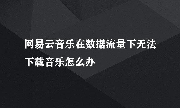 网易云音乐在数据流量下无法下载音乐怎么办
