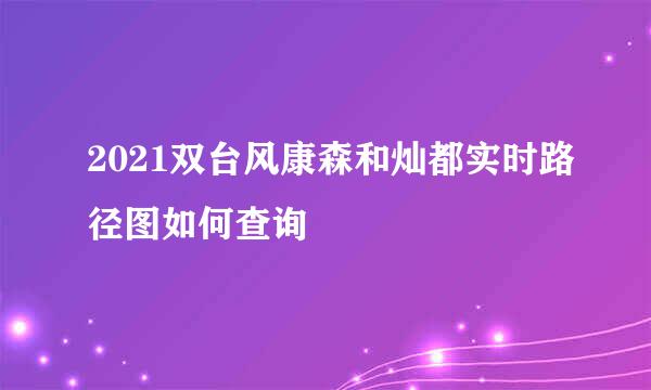 2021双台风康森和灿都实时路径图如何查询