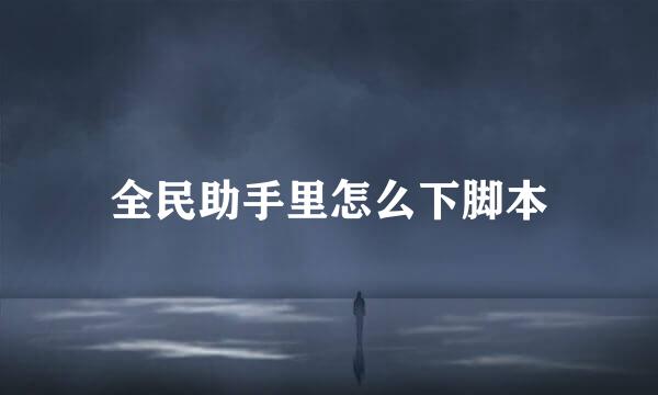 全民助手里怎么下脚本