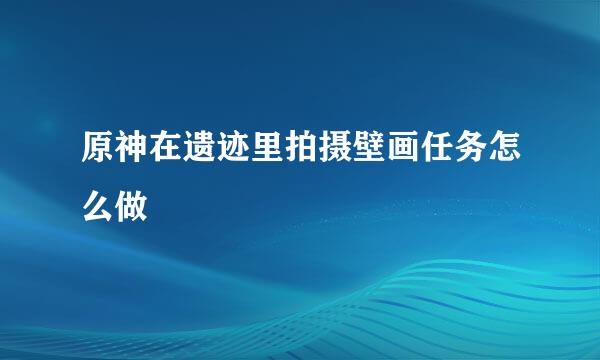 原神在遗迹里拍摄壁画任务怎么做