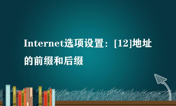 Internet选项设置：[12]地址的前缀和后缀