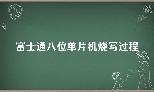 富士通八位单片机烧写过程