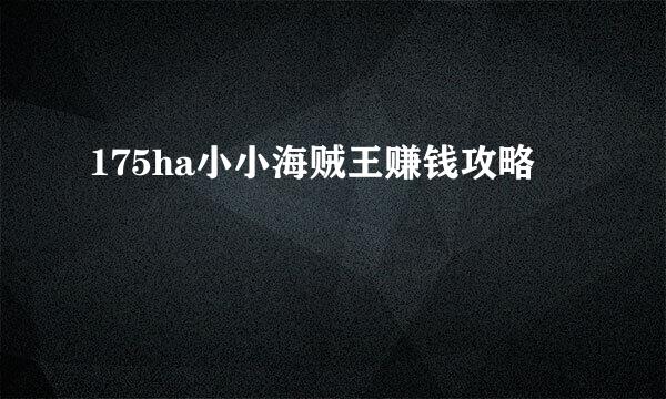 175ha小小海贼王赚钱攻略