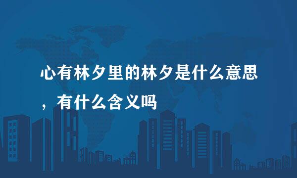 心有林夕里的林夕是什么意思，有什么含义吗