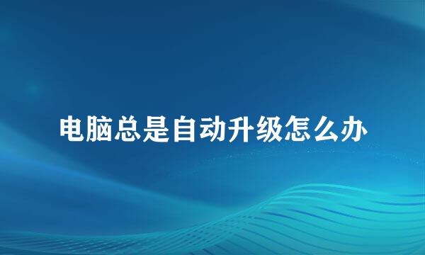 电脑总是自动升级怎么办