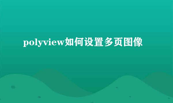 polyview如何设置多页图像
