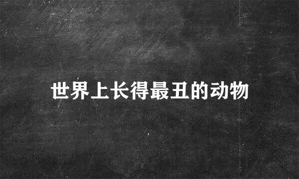 世界上长得最丑的动物