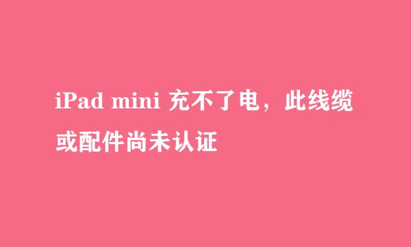 iPad mini 充不了电，此线缆或配件尚未认证