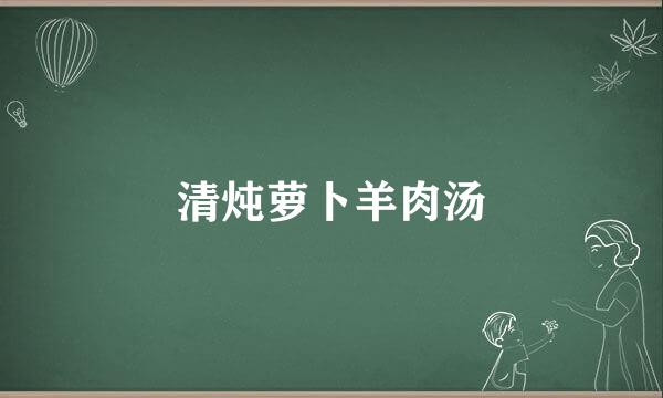 清炖萝卜羊肉汤