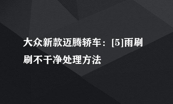 大众新款迈腾轿车：[5]雨刷刷不干净处理方法