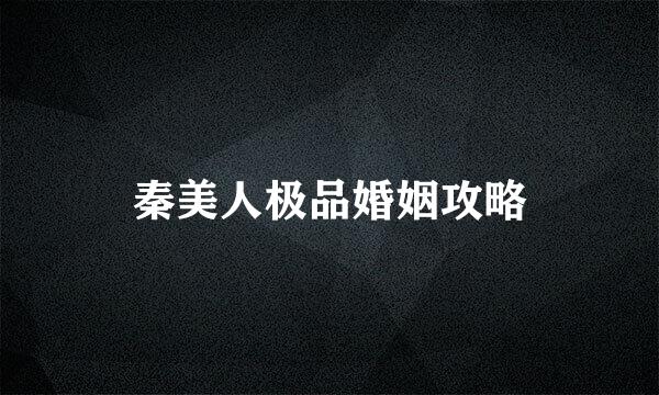 秦美人极品婚姻攻略