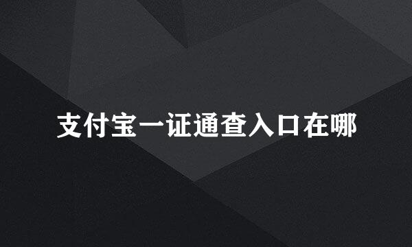 支付宝一证通查入口在哪