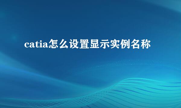 catia怎么设置显示实例名称