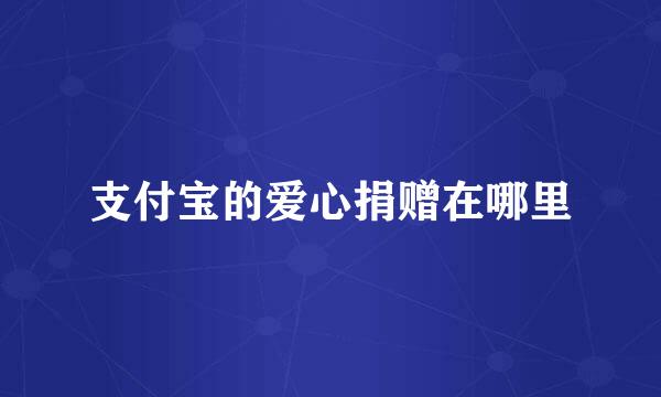 支付宝的爱心捐赠在哪里