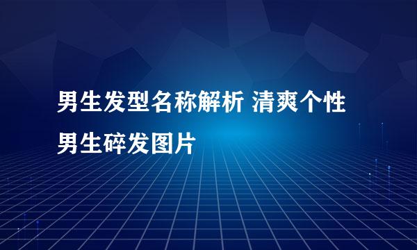 男生发型名称解析 清爽个性男生碎发图片