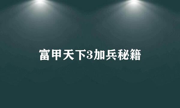 富甲天下3加兵秘籍