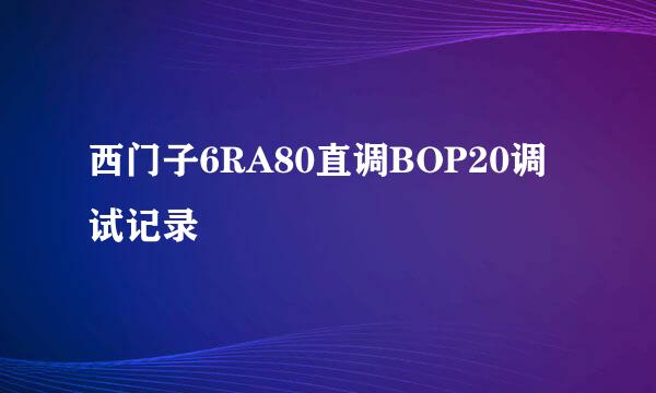西门子6RA80直调BOP20调试记录