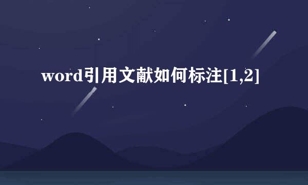 word引用文献如何标注[1,2]