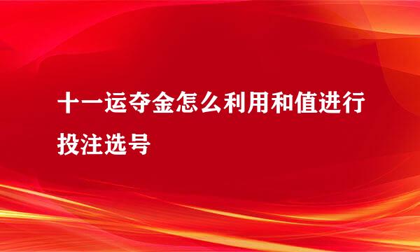 十一运夺金怎么利用和值进行投注选号