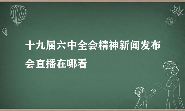 十九届六中全会精神新闻发布会直播在哪看
